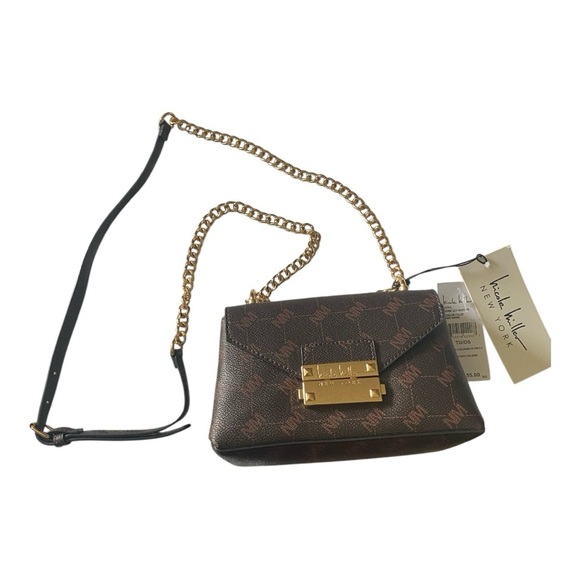 NWT-NICOLE MILLER NY-BROWN CROSSBODY BAG - Picture 1 of 7